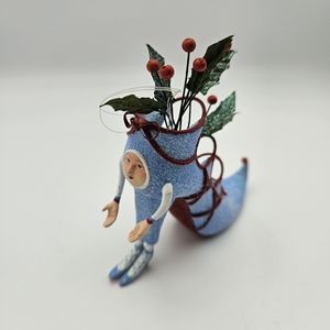 KRINKLES Dept 56 by Patience Brewster Shoe Christmas Ornament - blue shoe girl